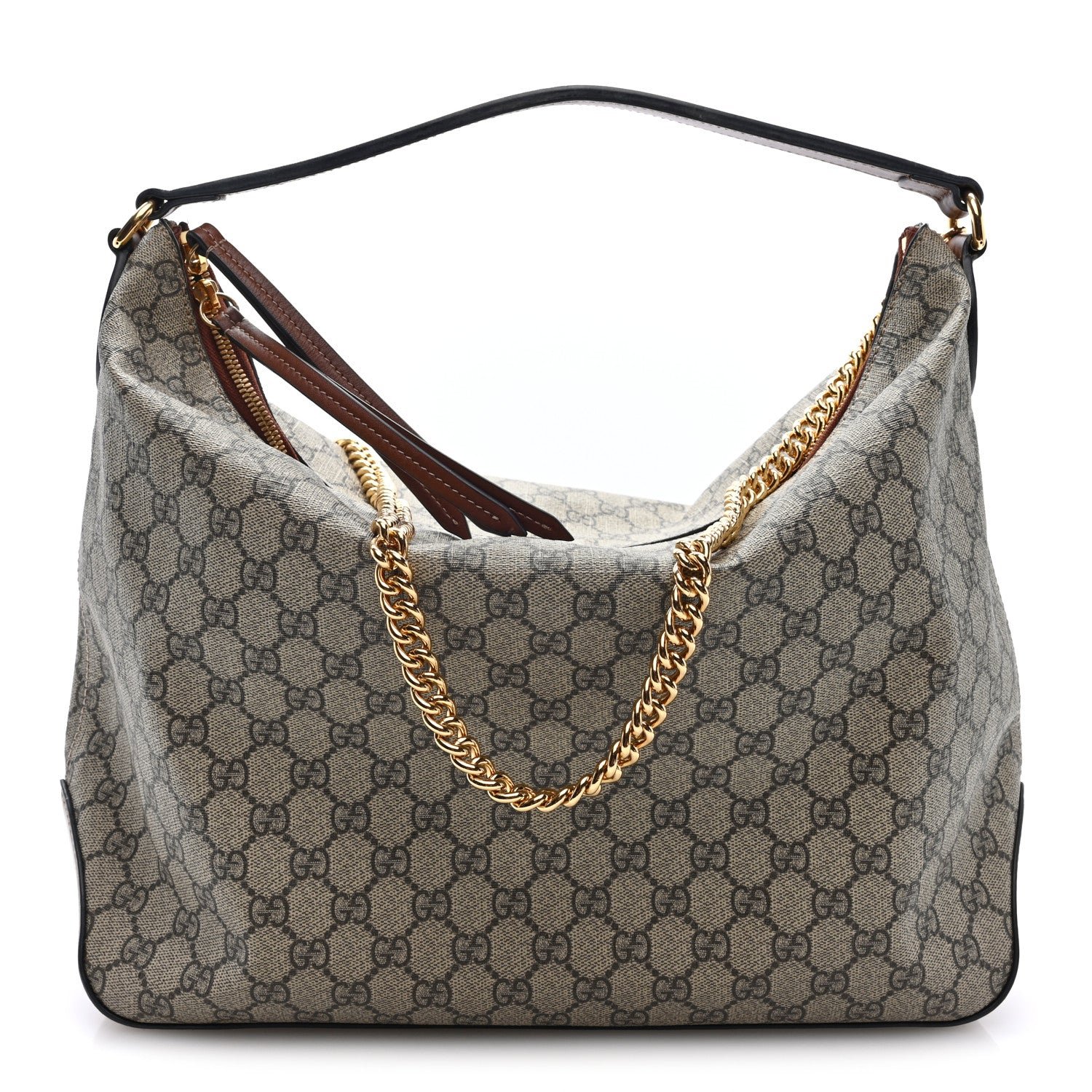 Gucci GG Supreme Monogram Large Linea A Hobo Light Brown