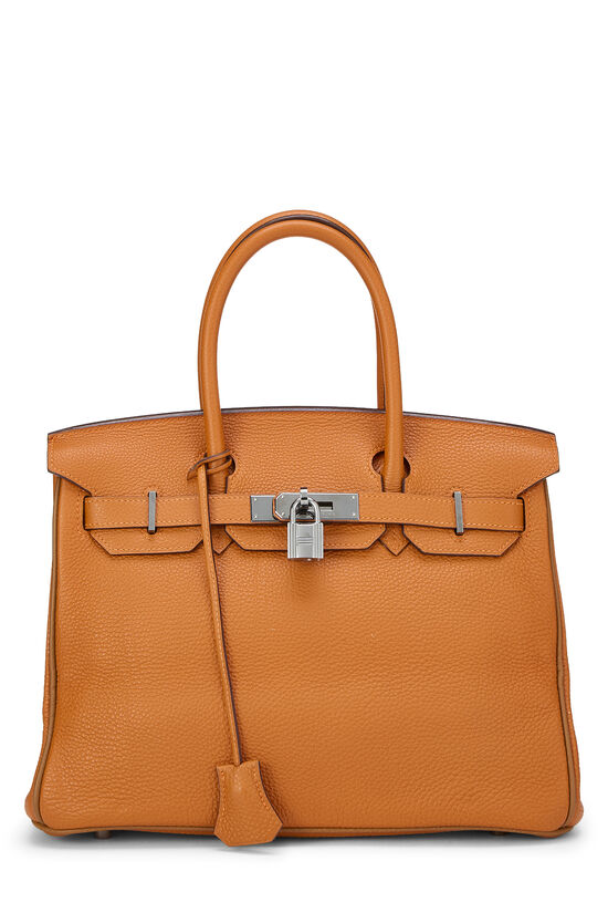 Hermes Potiron Orange, Gold Togo Verso Birkin 30