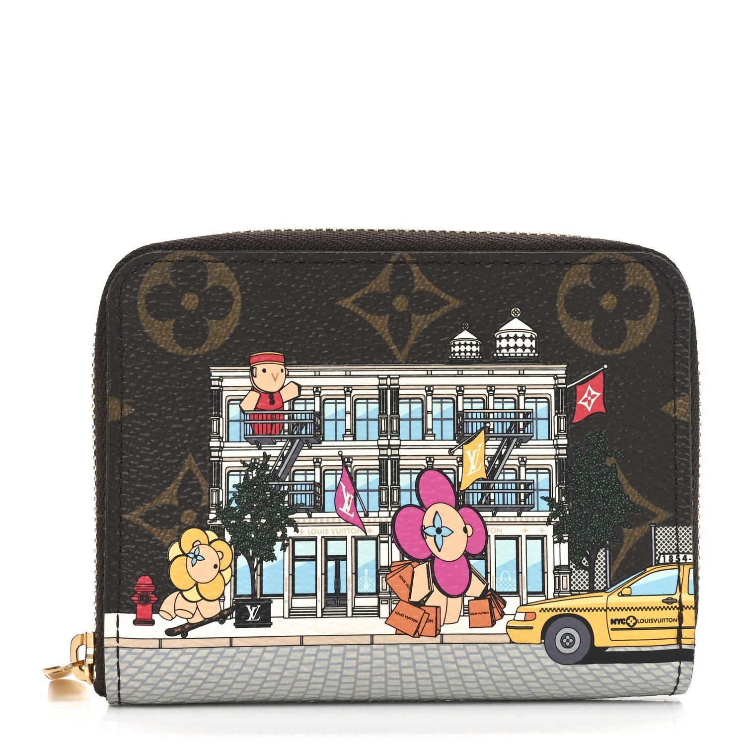 Louis Vuitton Monogram 2022 Christmas Animation New York Soho Zippy Coin Purse Yellow