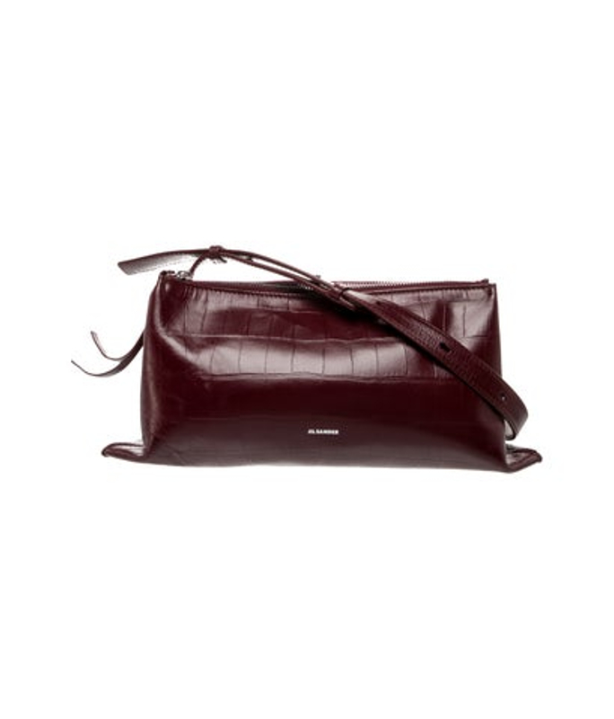 Jil Sander Sander Embossed Leather Shoulder Bag