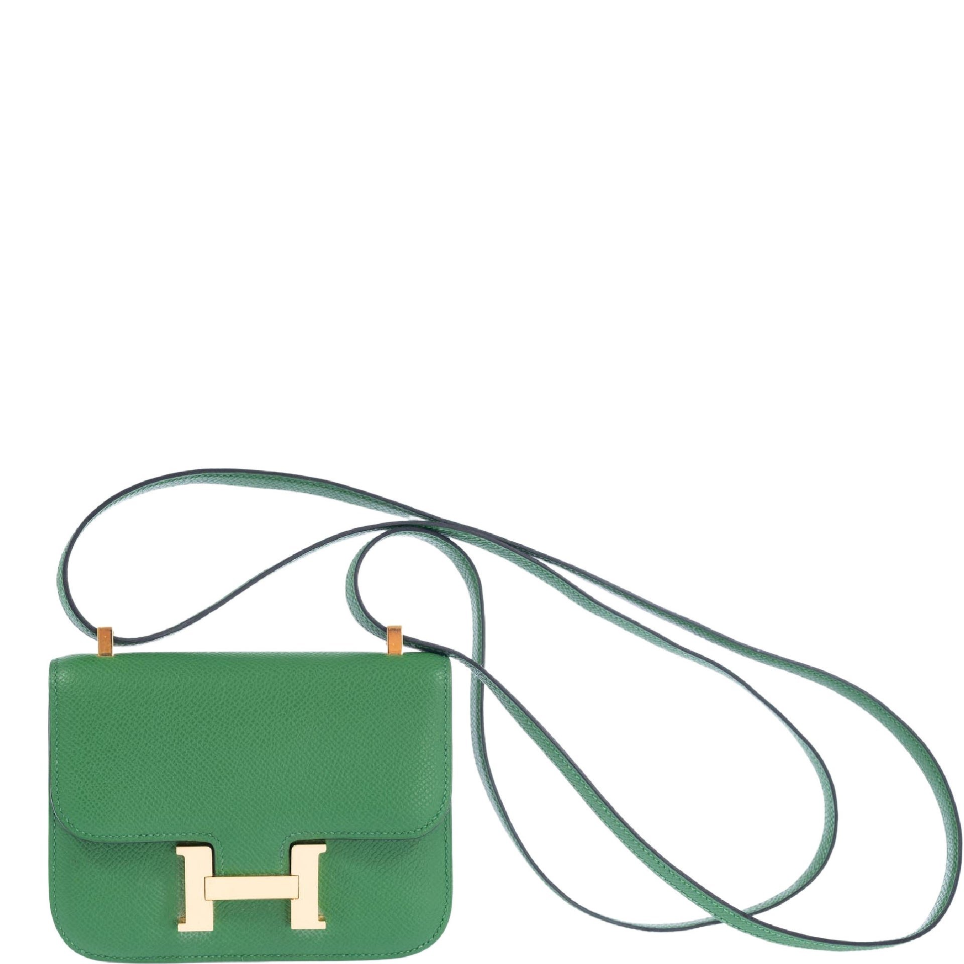 Hermes Hermès Micro Constance 14 Vert Cru Epsom Gold Hardware