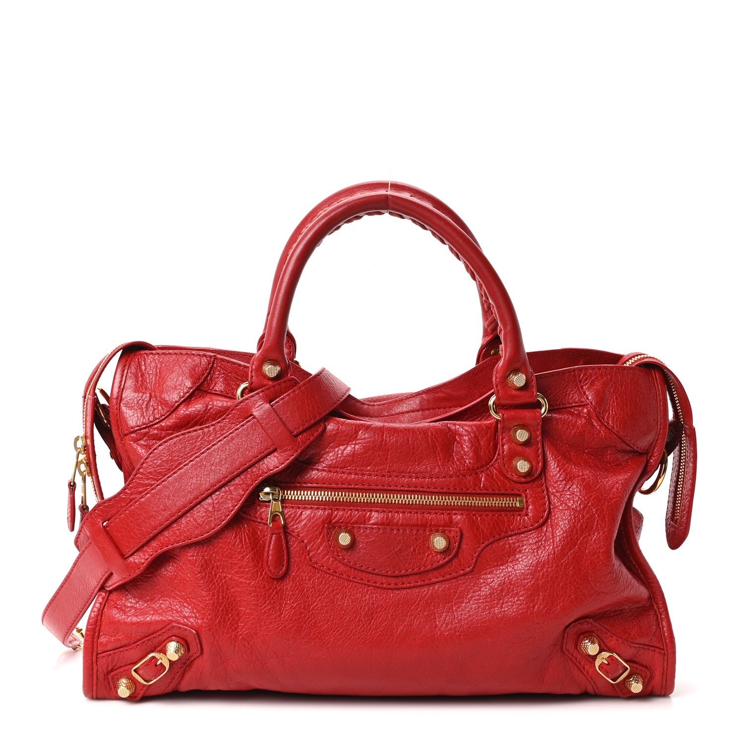 Balenciaga Agneau Giant 12 Gold Hardware City Rouge Lipstick