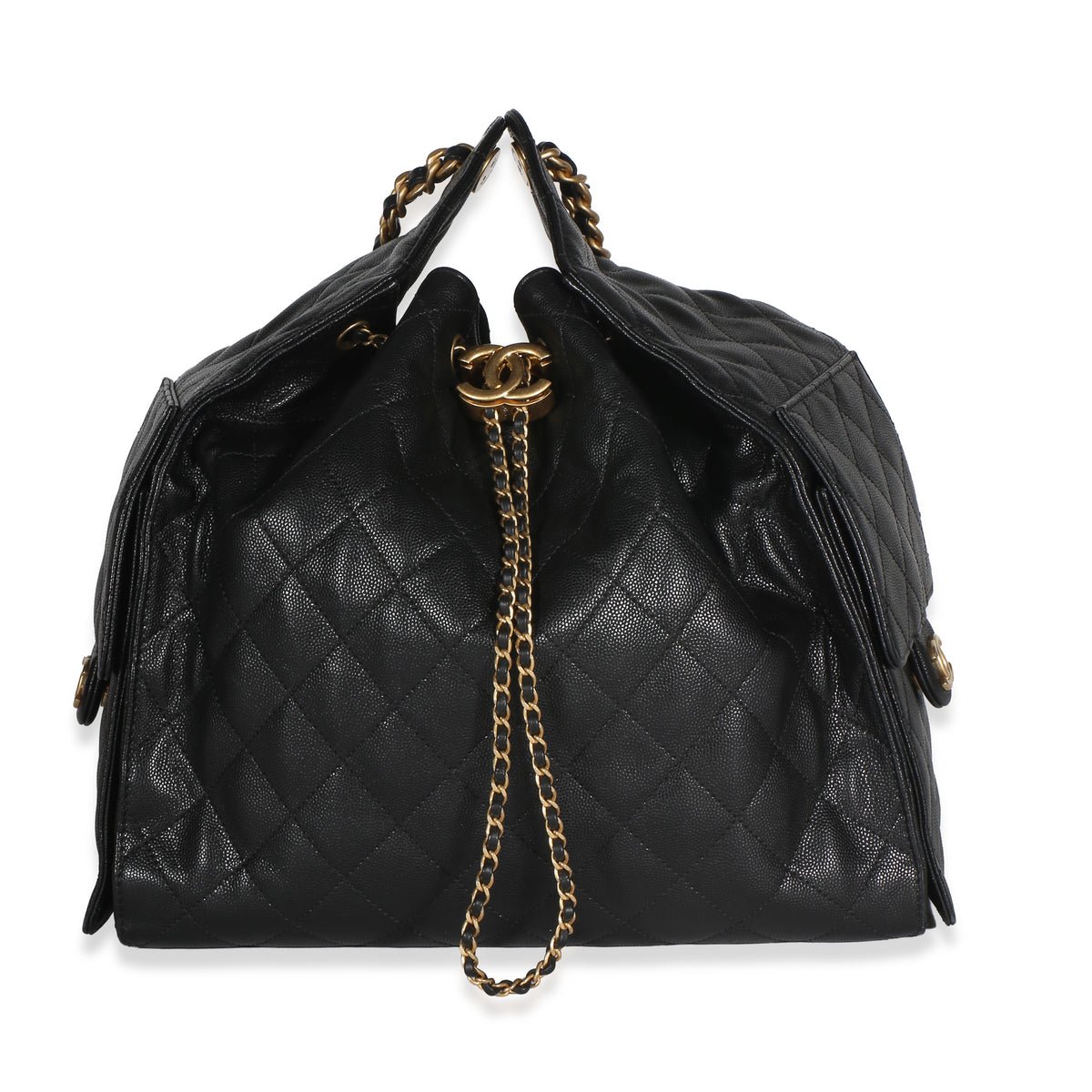 Black Quilted Caviar Medium Chanel 25 Hobo