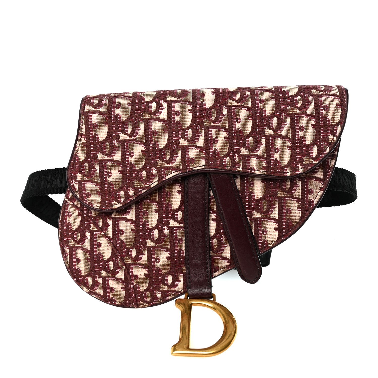 Christian Dior Oblique Saddle Belt Pouch Bordeaux