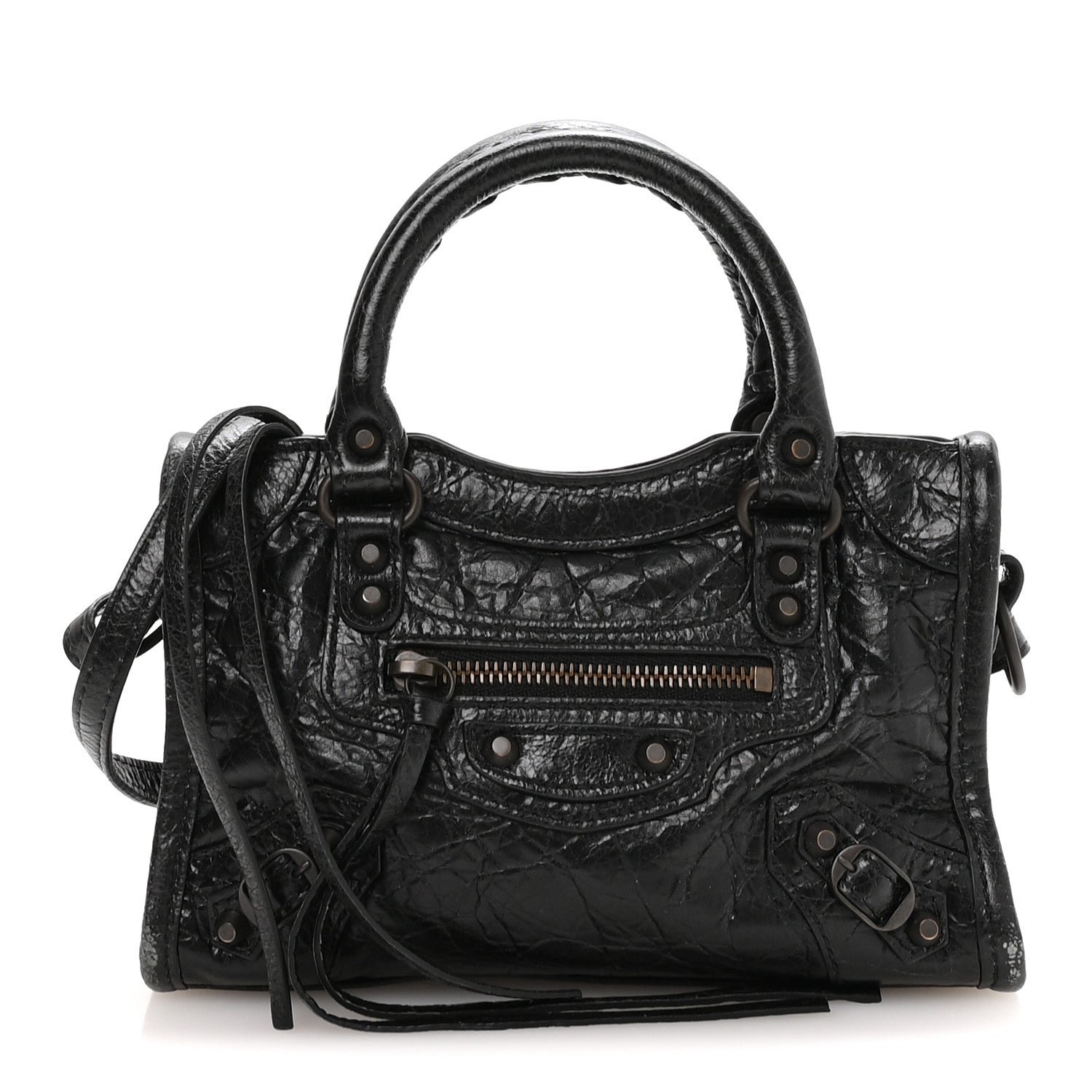 Balenciaga Agneau Arena Classic Hardware Nano Le City Black