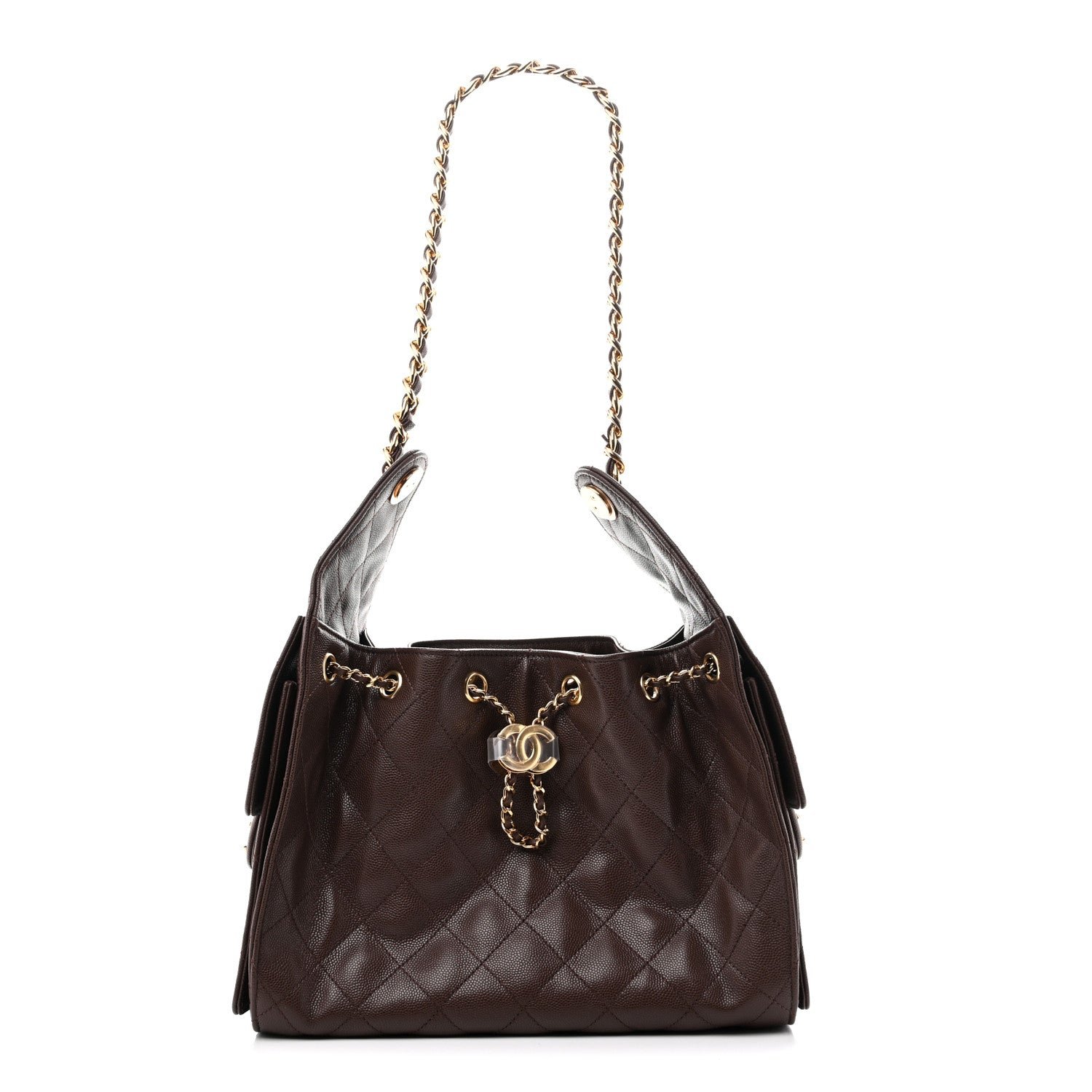 Chanel Caviar Quilted Small Chanel 25 Handbag Dark Brown