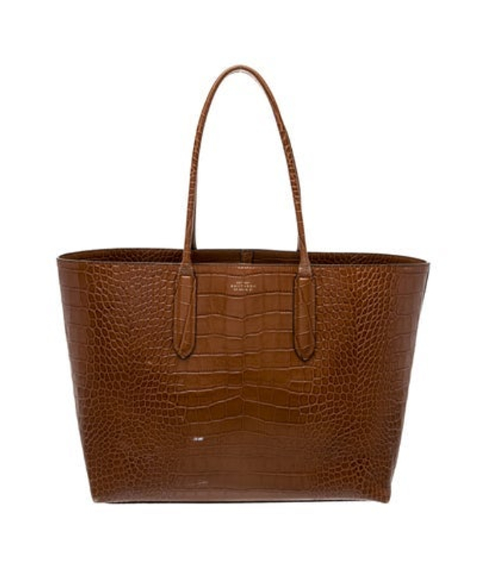 Smythson Embossed Leather Tote