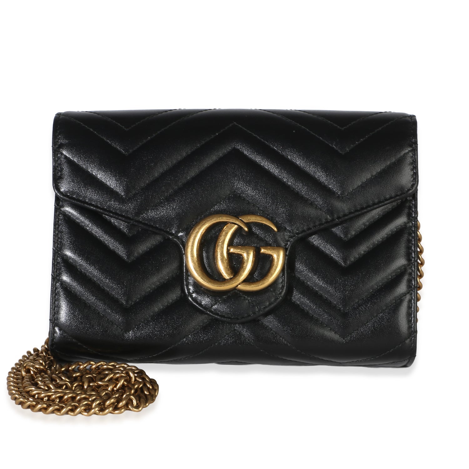 Leather GG Marmont Chain Wallet
