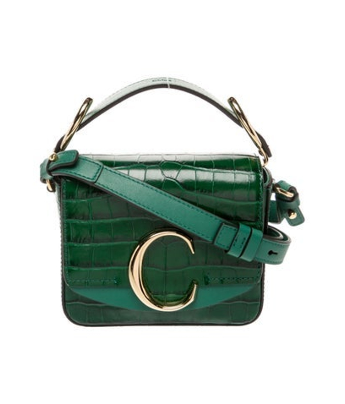 Chloe Embossed Leather C Crossbody Bag Mini