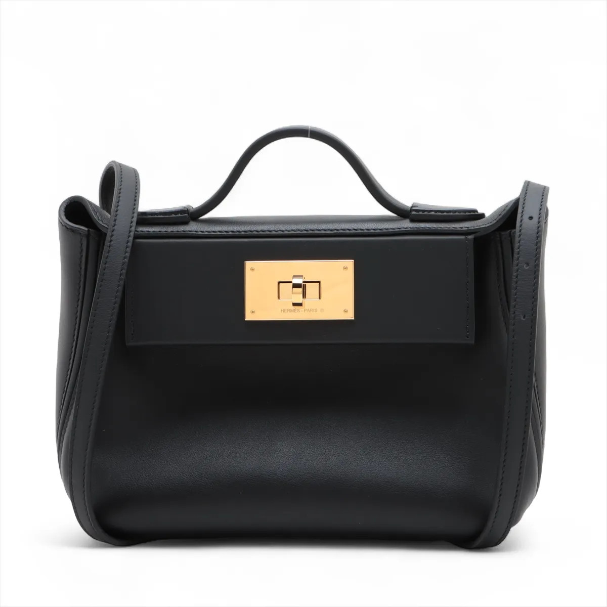 Hermès sacks Le Vingt Cuatre 24/24 mini 21 Veau Swift Black Gold Metal Fittings
