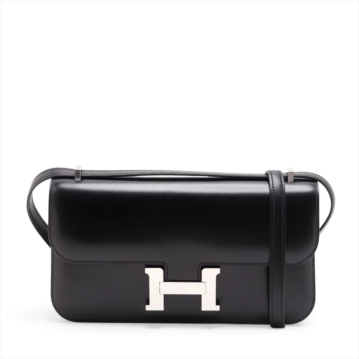 Hermès Constance Elan Miroir Veau Tadelakt Black Silver Metal Fittings