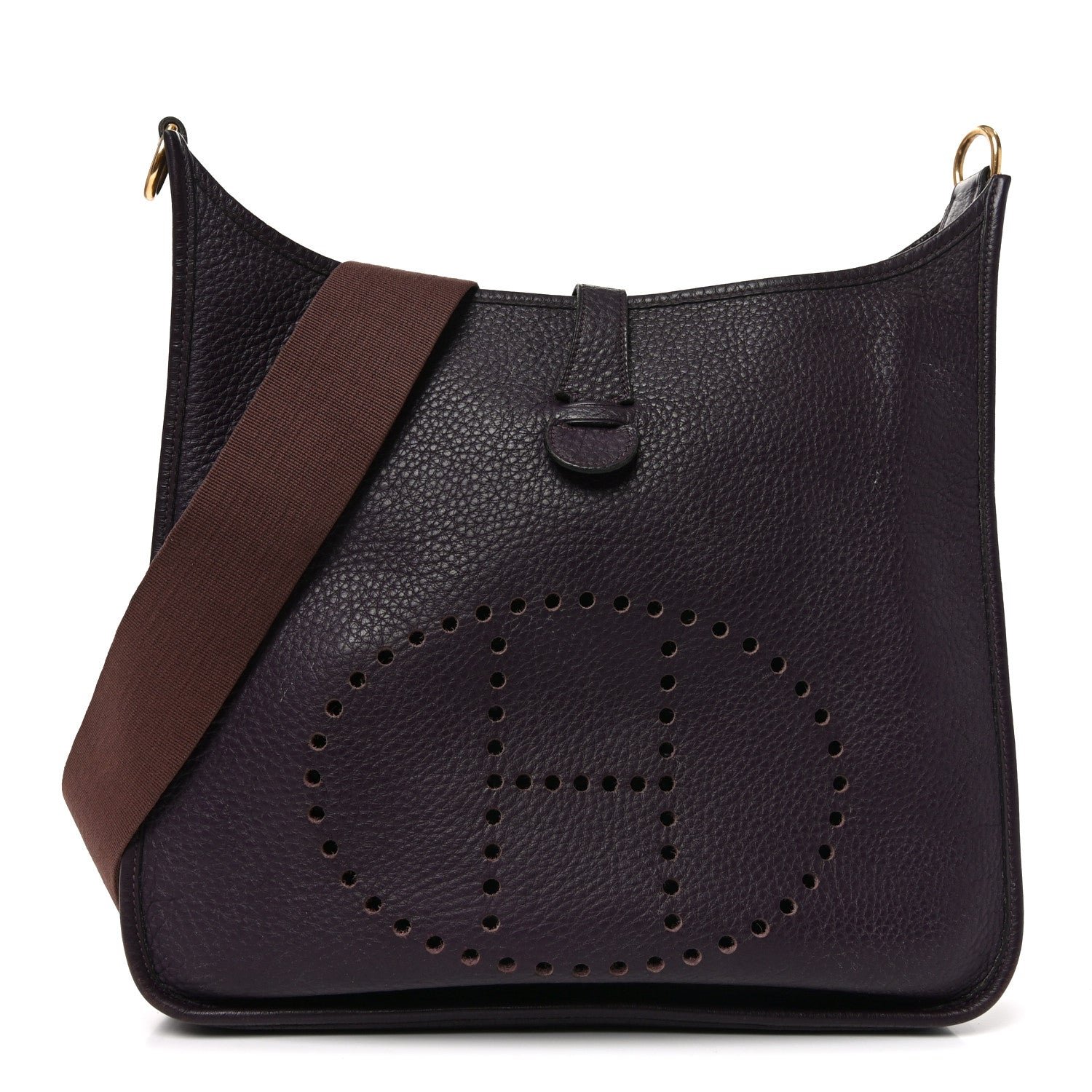 Hermes Hermes Taurillon Clemence Evelyne GM Raisin