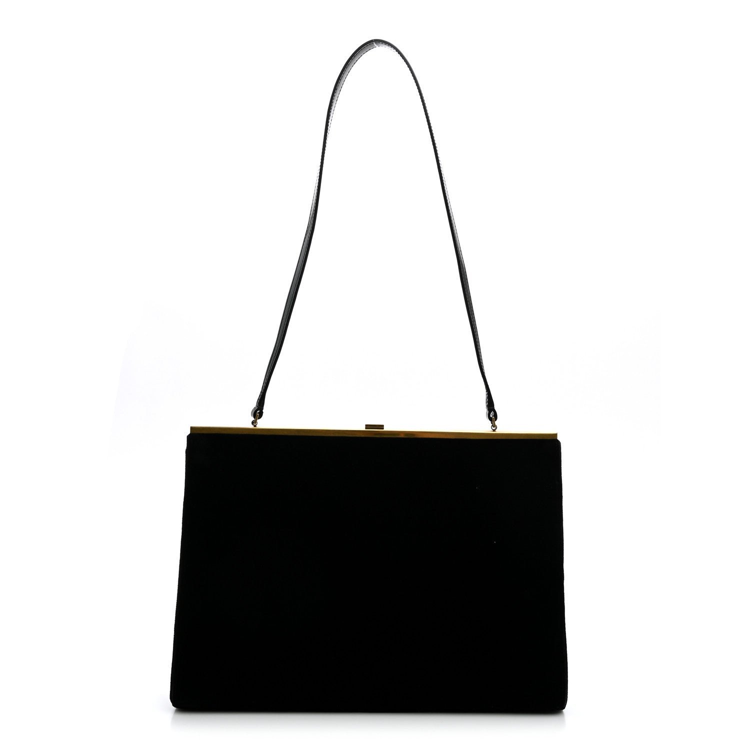 Saint Laurent Velvet Large Le Anne-Marie Shoulder Bag Black