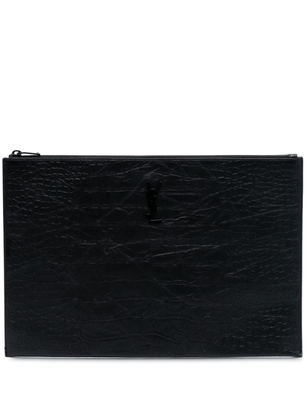 2018 Croc Embossed Leather Monogram clutch bag