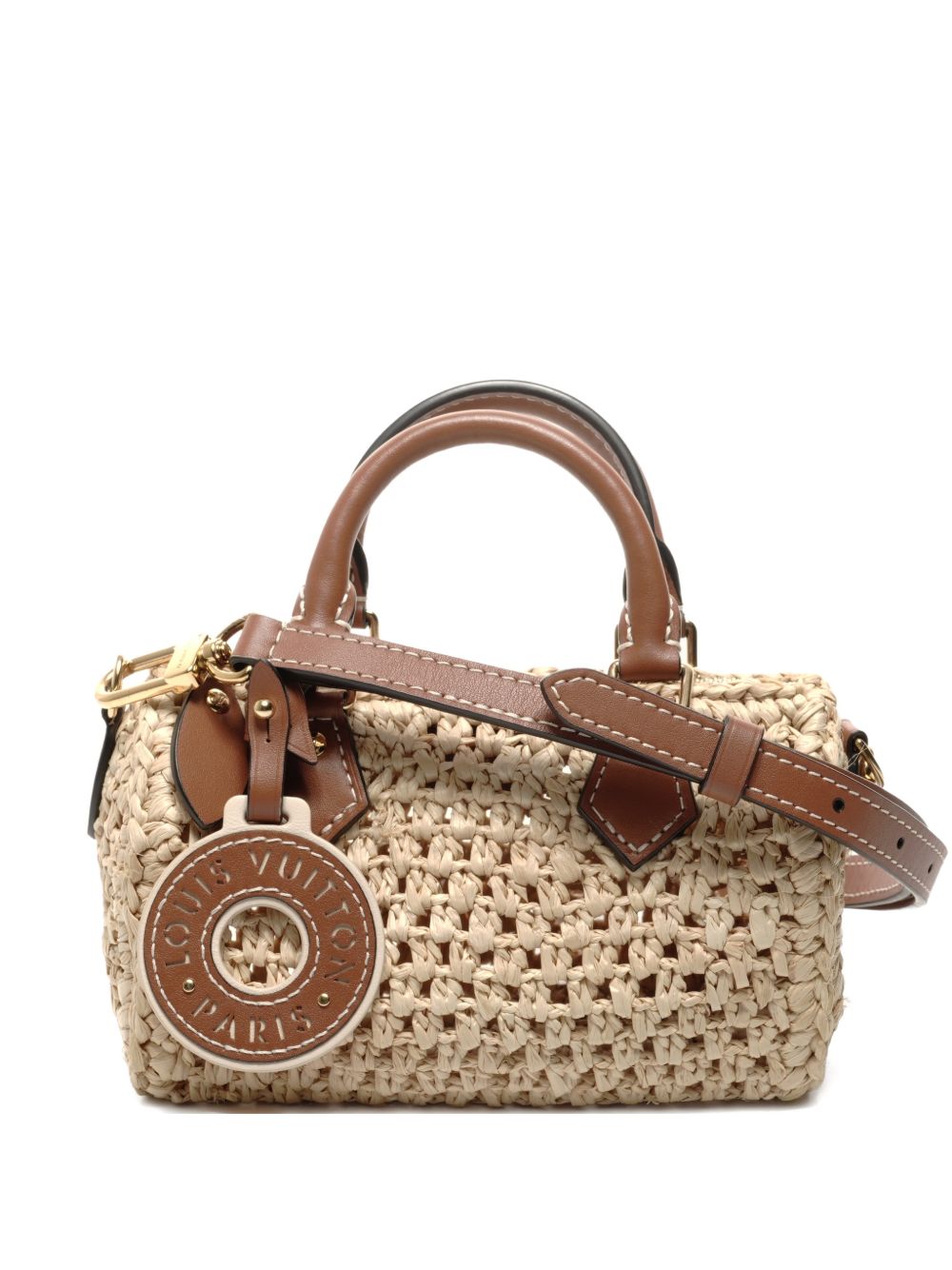 2024 Nano Speedy raffia tote bag