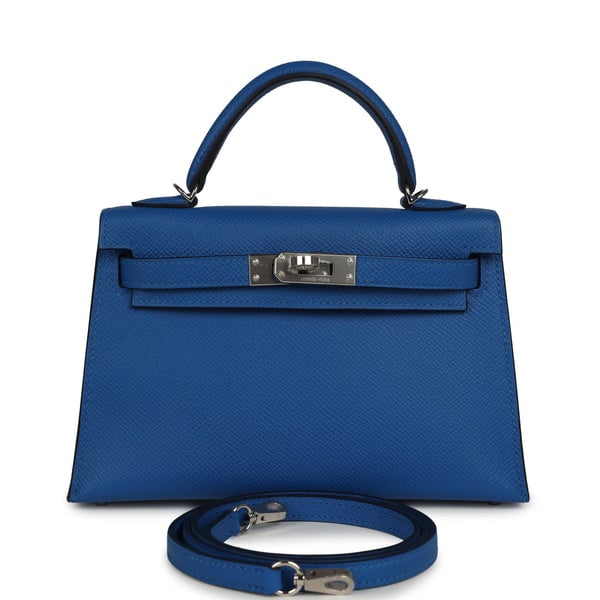 Hermes Hermes Kelly Sellier 20 Bleu Zellige Epsom Palladium Hardware