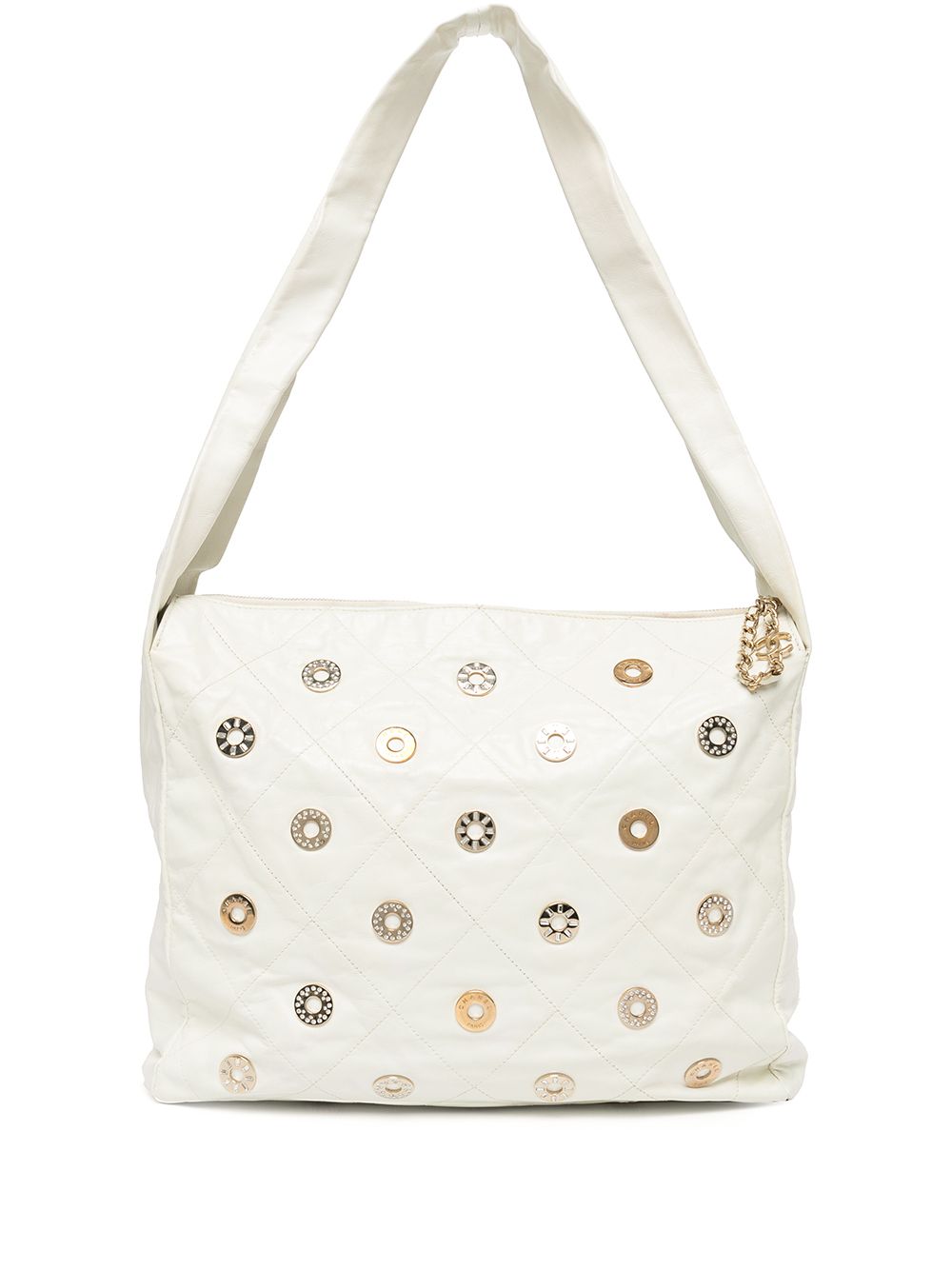 2006-2008 diamond-quilted eyelet-engraved shoulder bag