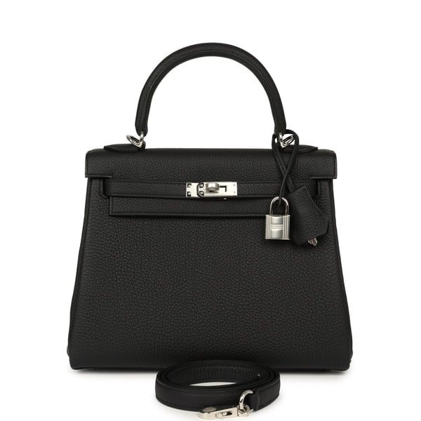 Hermes Hermes Kelly Retourne 25 Black Togo Palladium Hardware