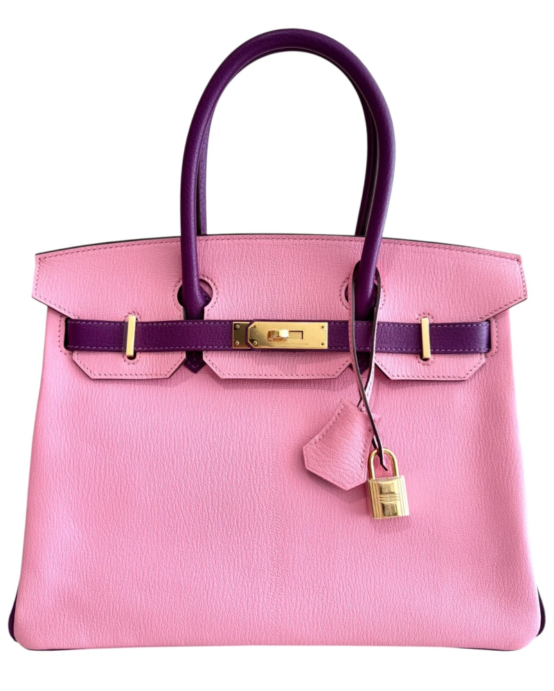 5P Bubblegum Pink and Anemone Chèvre Mysore HSS Birkin 30 Gold Hardware, 2014