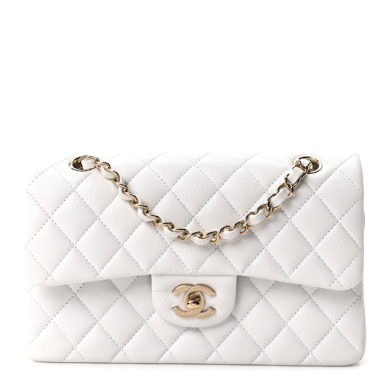 Chanel Caviar Quilted Small Double Flap White