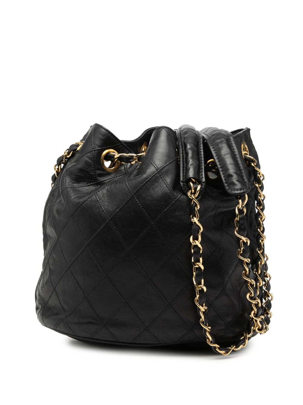 1986-1988 Quilted Lambskin Drawstring Chain bucket bag