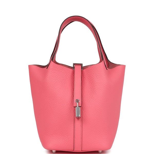 Hermes Hermes Picotin Lock 18 Rose Azalee Clemence Palladium Hardware