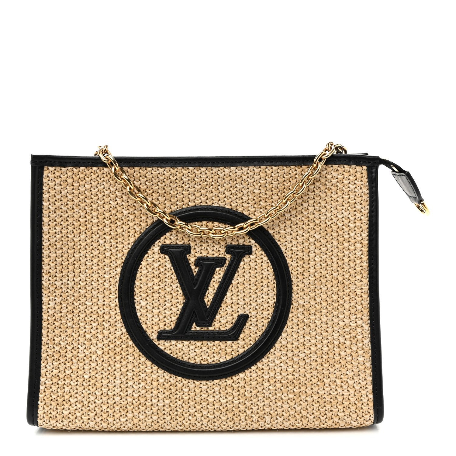 Louis Vuitton Raffia Calfskin Monogram Giant Pouch