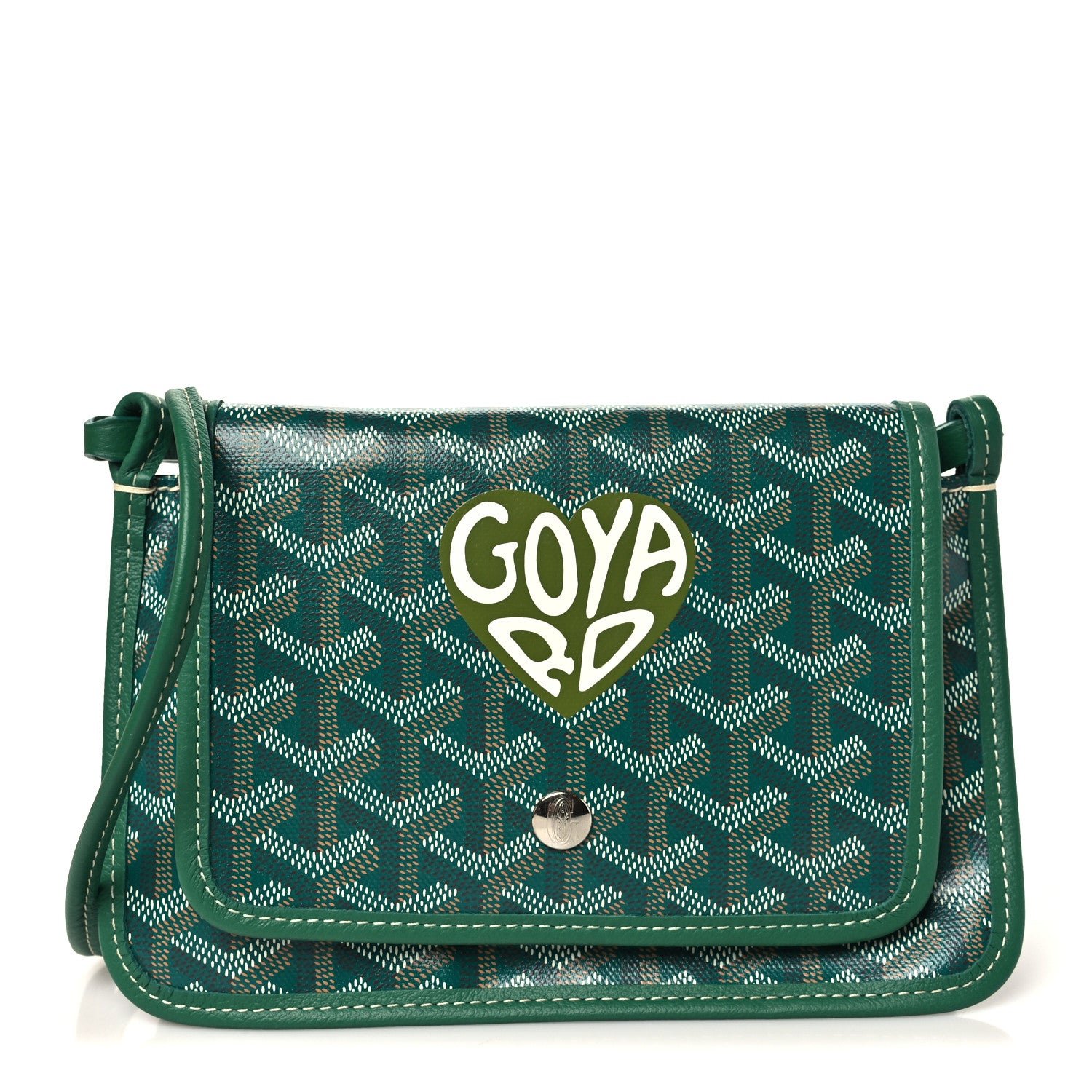 Goyard Goyardine Coeur Plumet Wallet Clutch Green