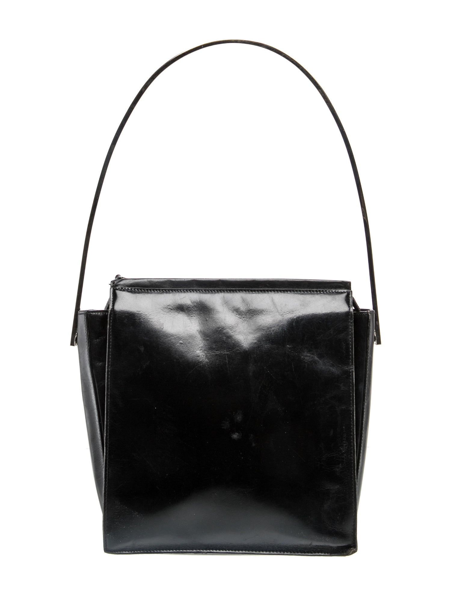Leather Vintage Silver Metal Shoulder Bag