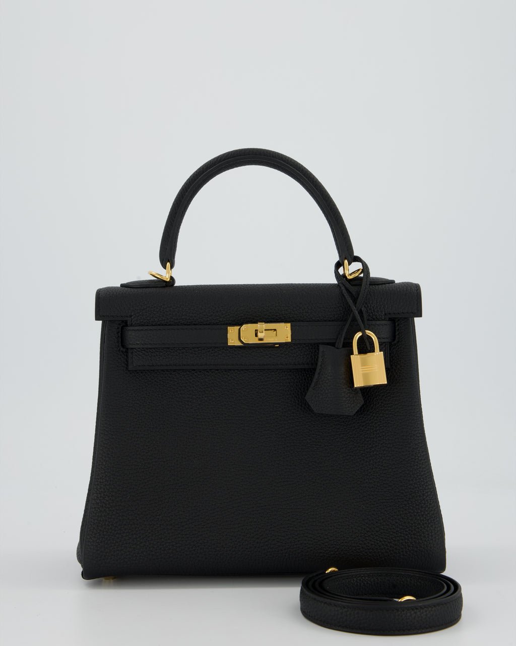 Hermès Kelly 25 Retourne Bag in Black Togo Leather with Gold Hardware