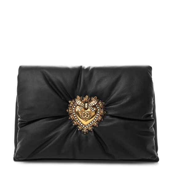 Dolce & Gabbana DOLCE GABBANA Calfskin Devotion Clutch Black