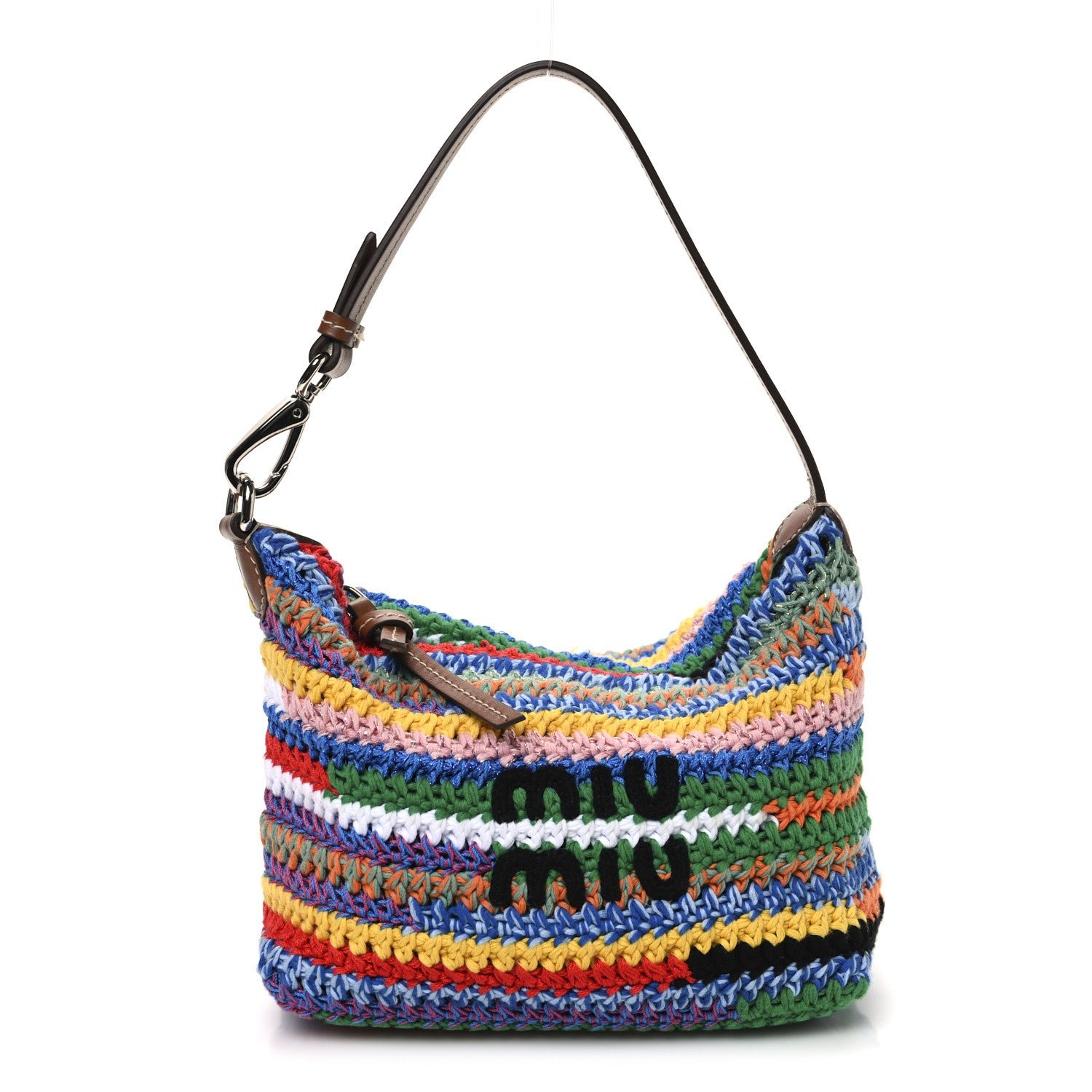 Miu Miu Fabric Crochet Pouch Multicolor