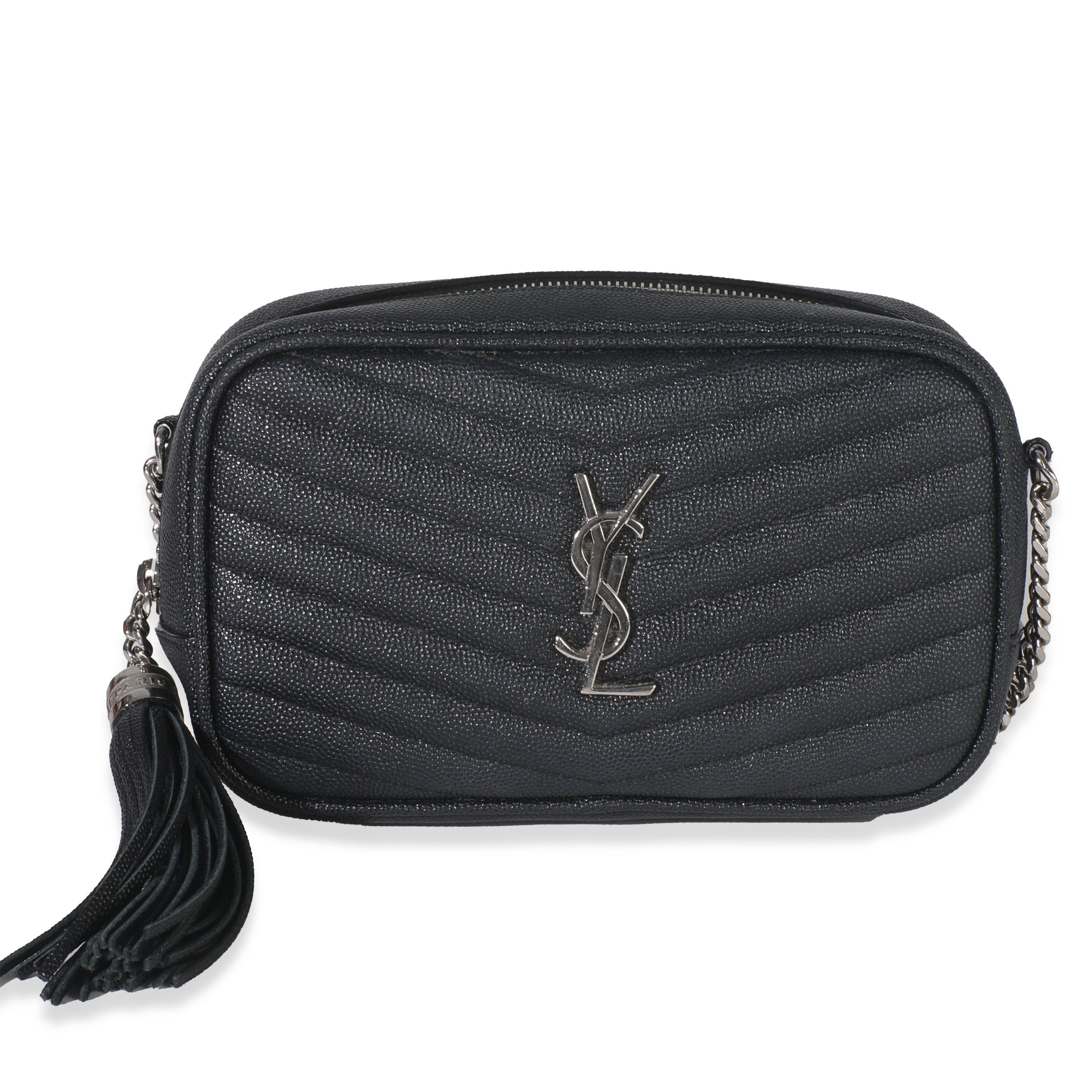 Saint Laurent Black Grain De Poudre Mini Lou Camera Bag