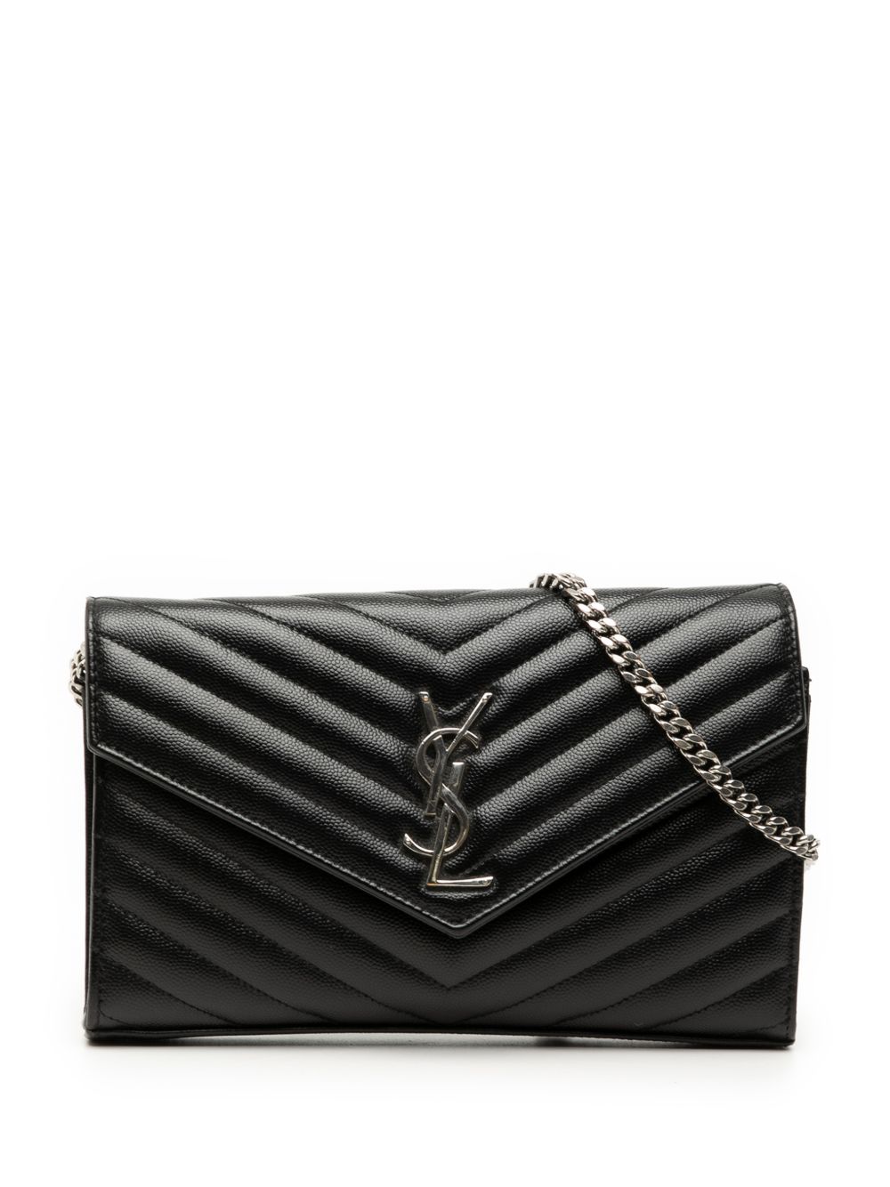 2017 Grain De Poudre Chevron Monogram Envelope Chain Wallet crossbody bag