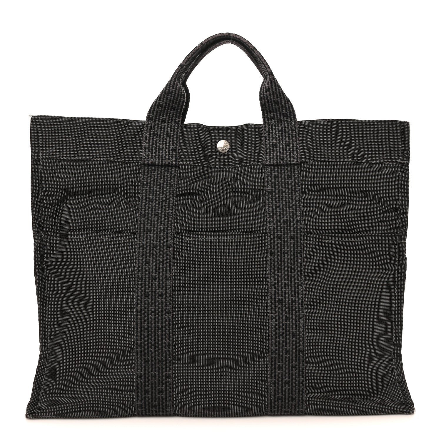 Hermes Canvas Herline GM Tote Grey