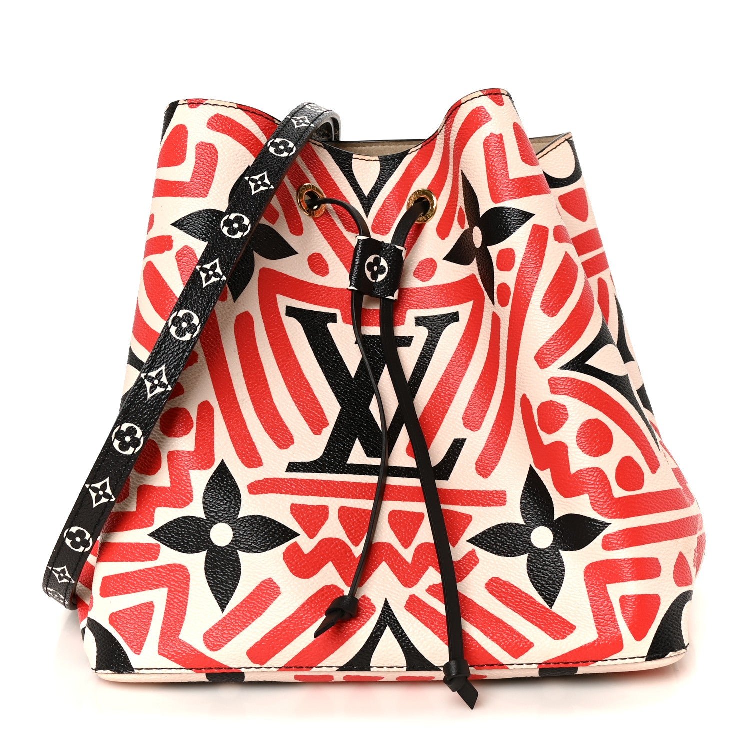 Louis Vuitton Monogram Giant Crafty NeoNoe MM Creme Rouge Black