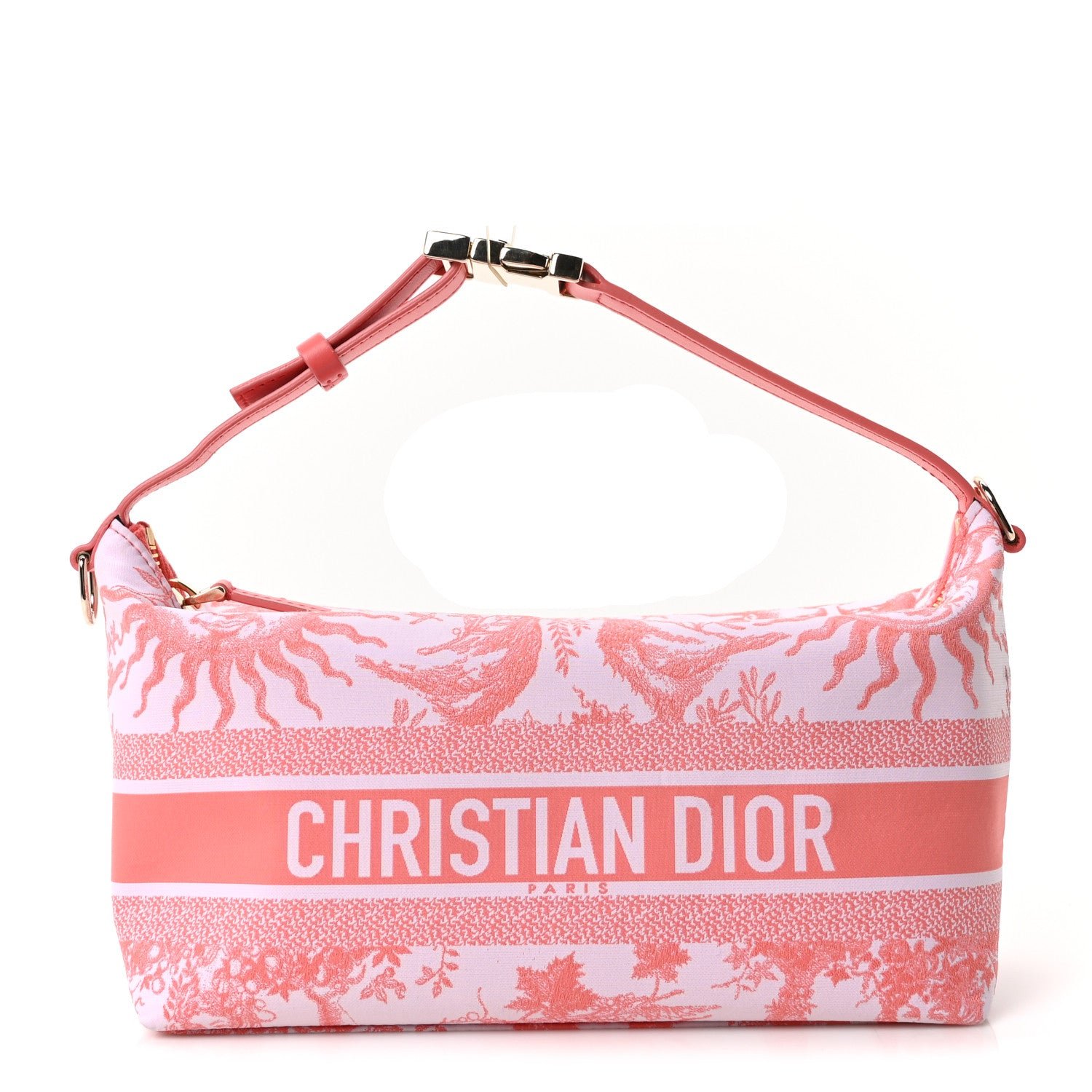 Christian Dior Technical Fabric Toile De Jouy Soleil DiorTravel Nomad Pouch Coral