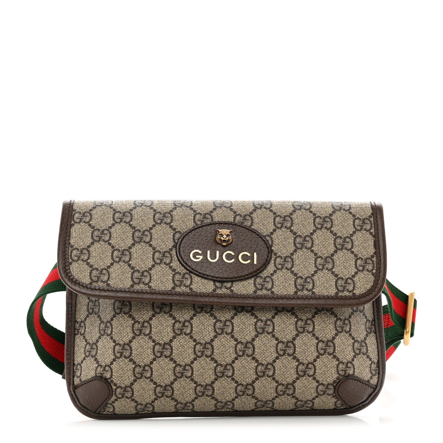 Gucci GG Supreme Monogram Neo Vintage Web Belt Bag Brown