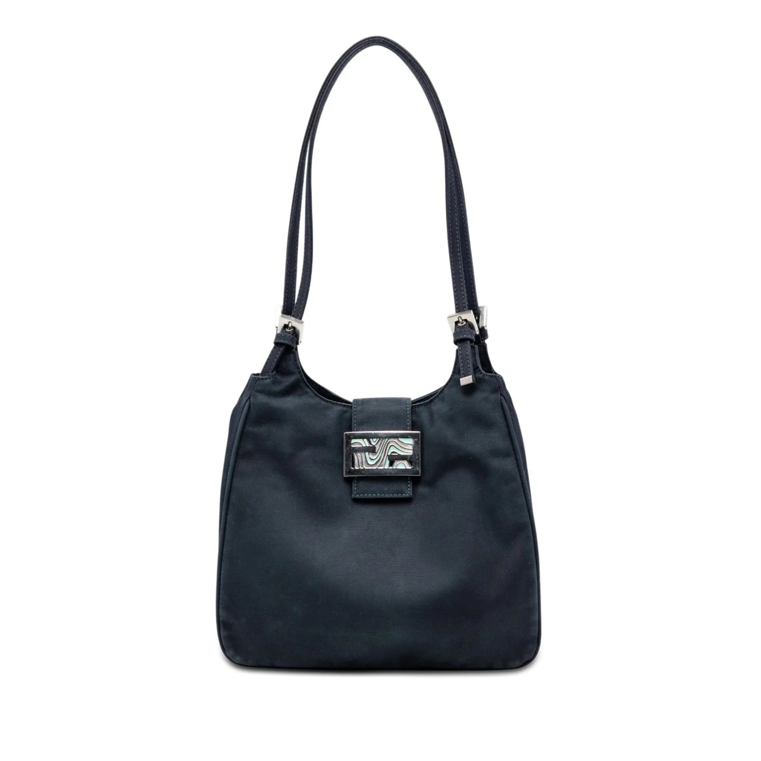 Calf Leather Canvas FF Marble Shoulder Bag