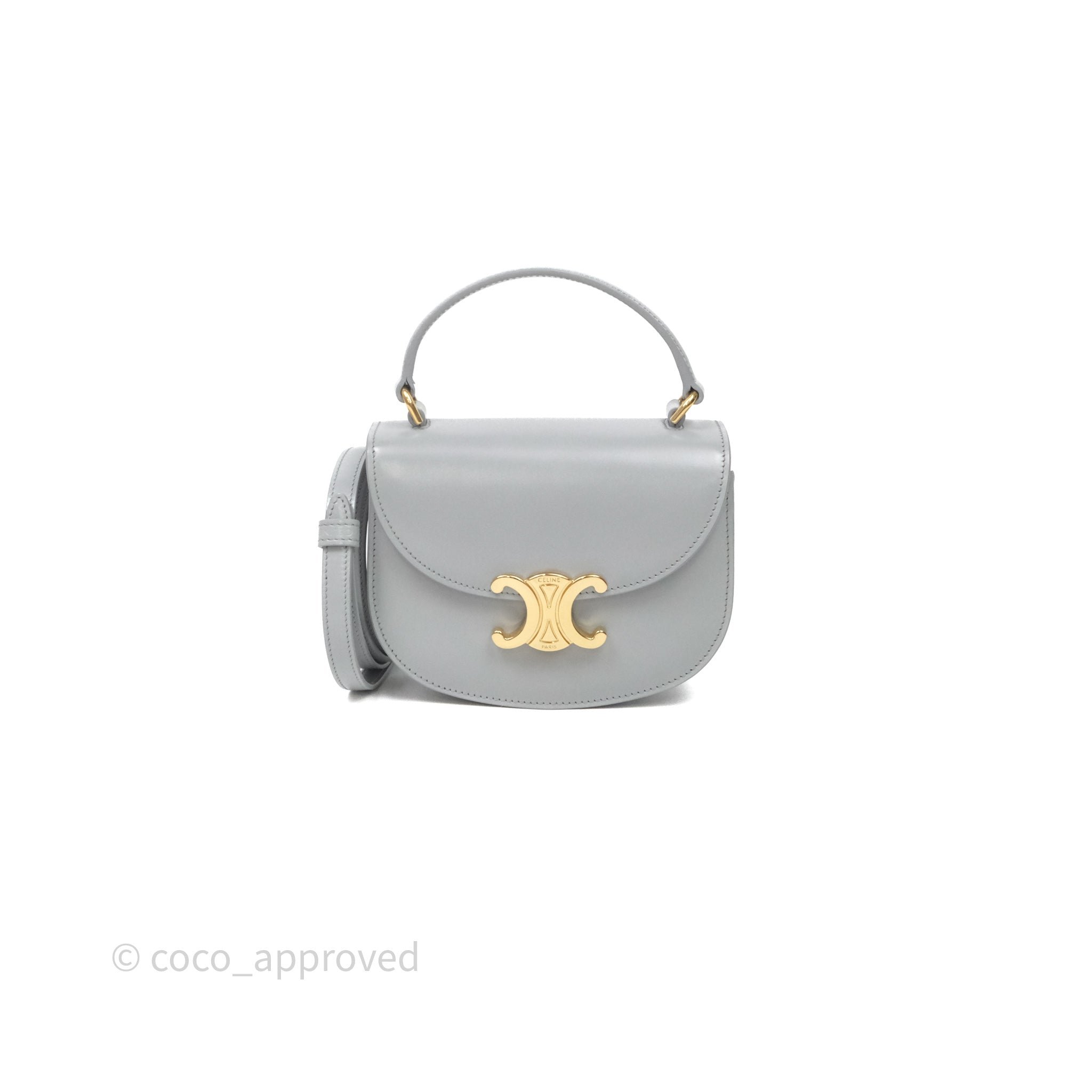 Celine Mini Besace Clea Grey Shiny Calfskin