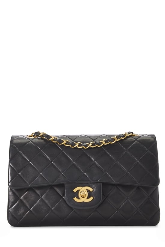 Black Quilted Lambskin Classic Double Flap Medium