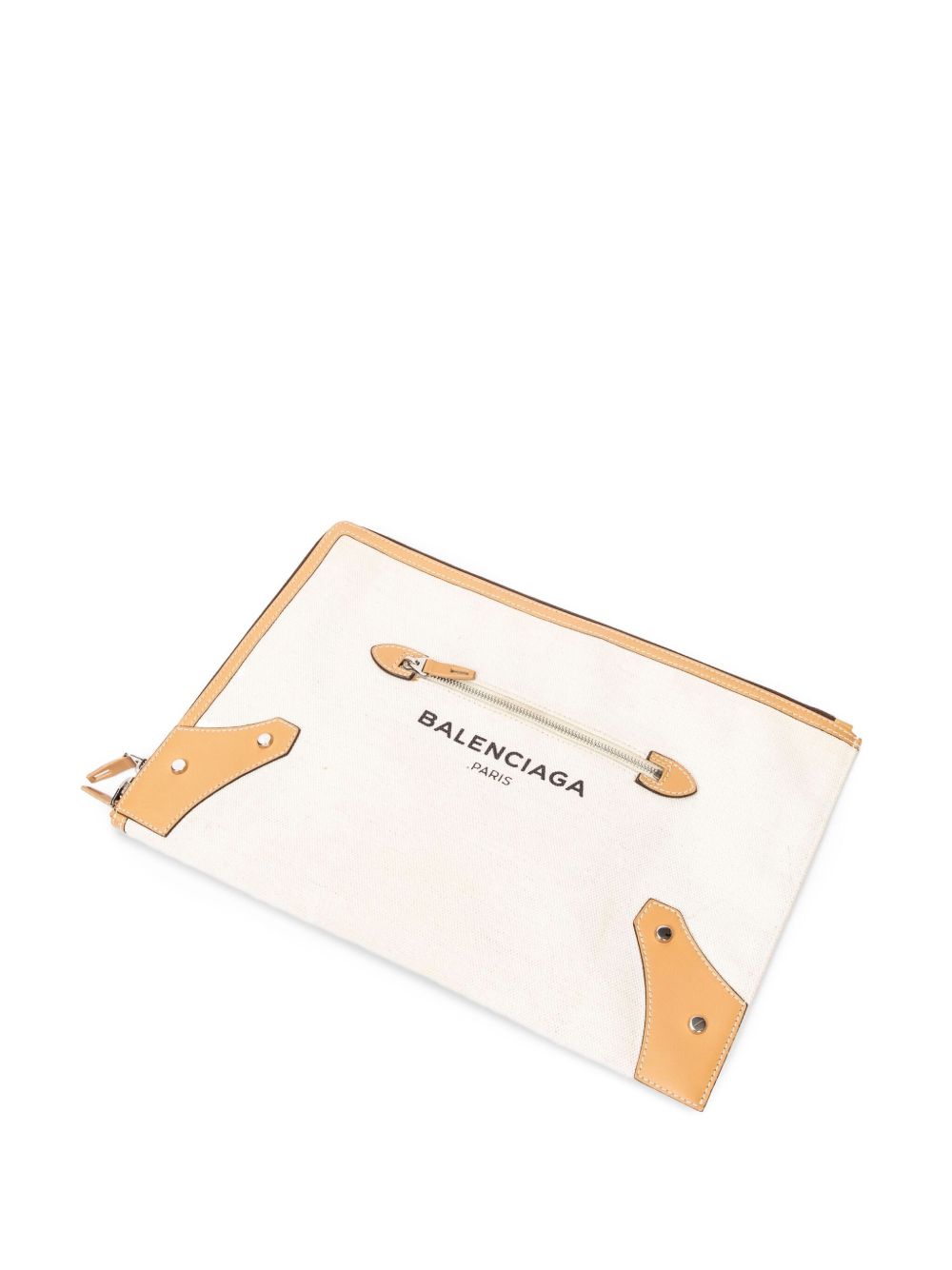 Balenciaga logo zip clutch