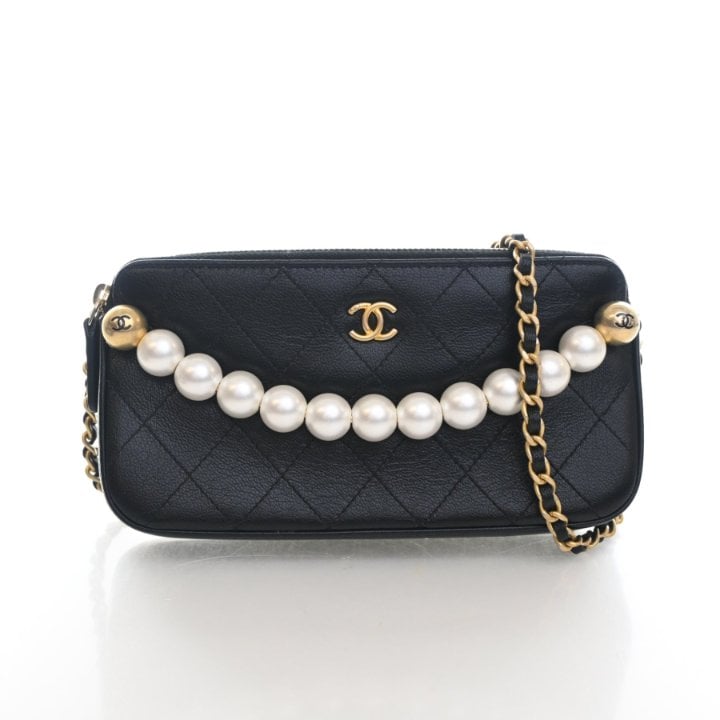 Chanel Goatskin Chic Pearls Wallet On Chain (WOC)