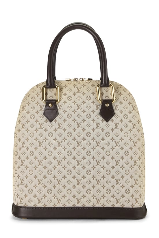 Louis Vuitton Cream & Brown Monogram Mini Lin Alma Haut