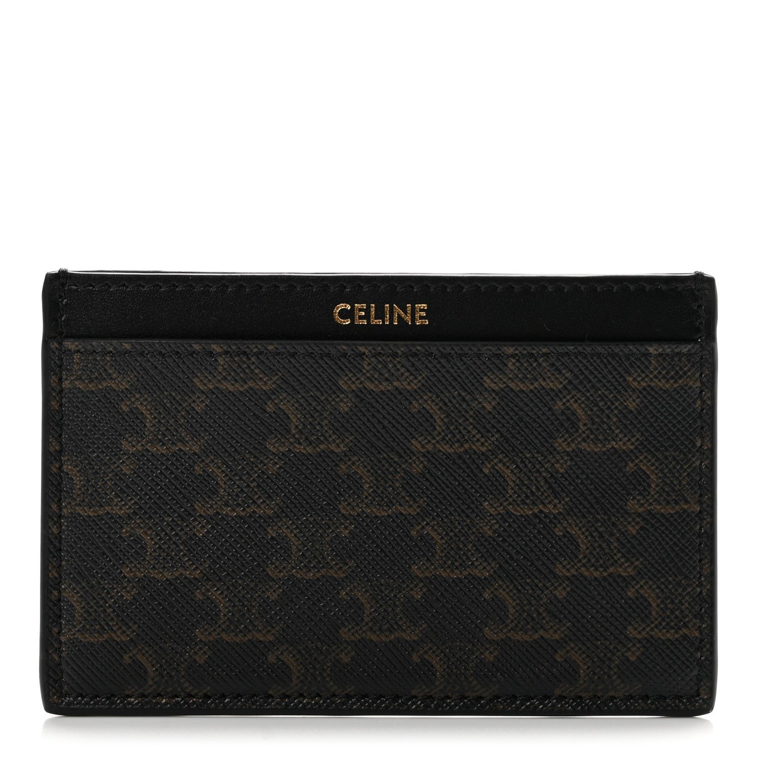 Celine Triomphe Canvas Card Holder Black