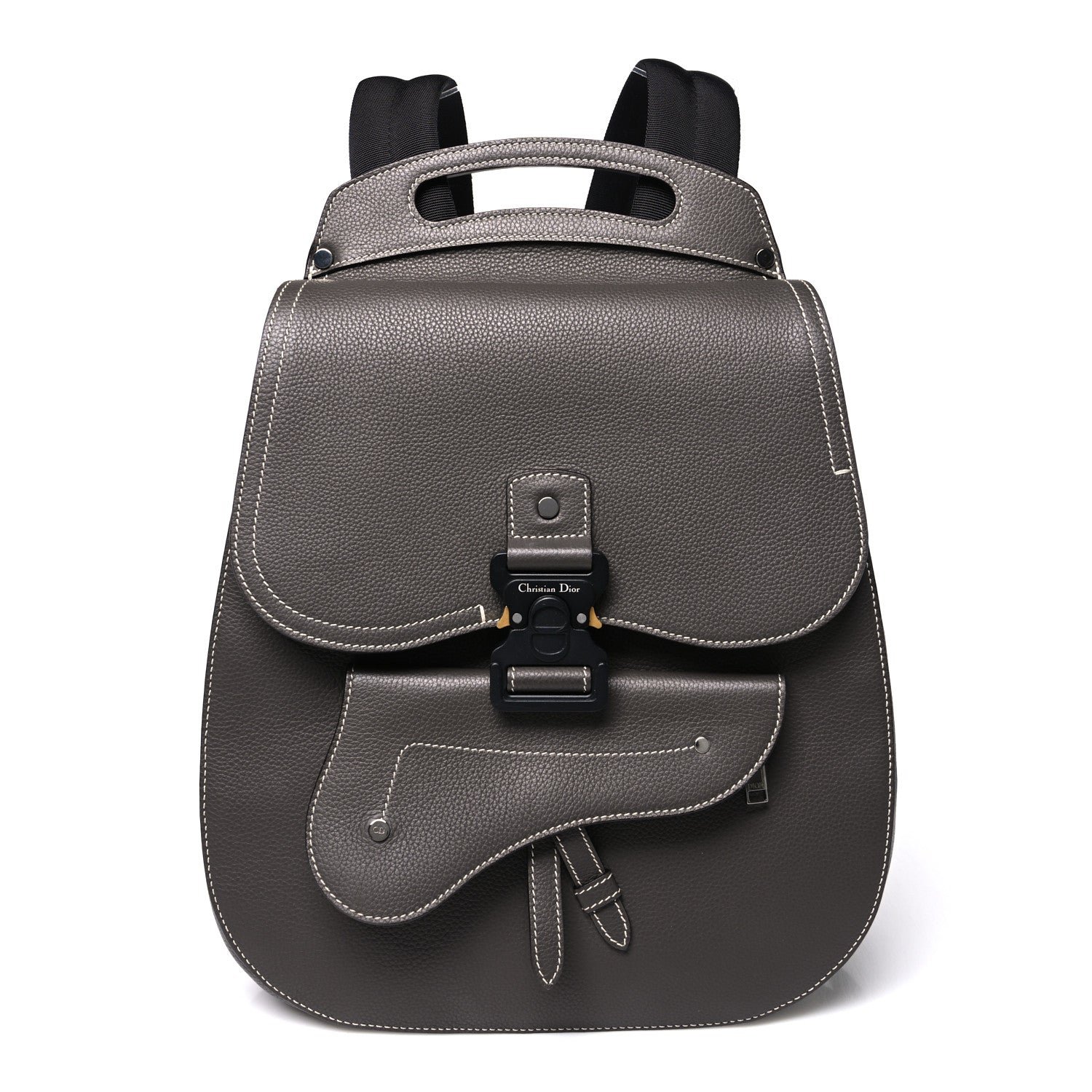 Christian Dior Grained Calfskin Maxi Gallop Sling Bag Grey