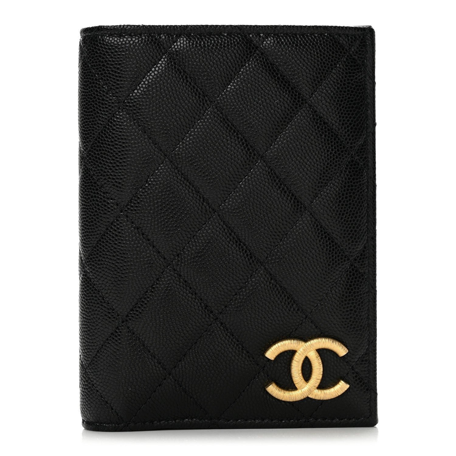 Chanel Caviar Quilted CC Passport Holder Black