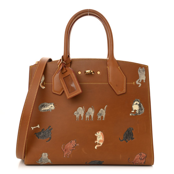 Louis Vuitton Calfskin Catogram City Steamer MM Chataigne