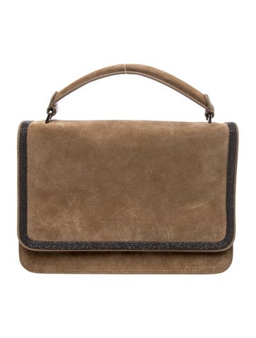 Suede Top Handle Bag