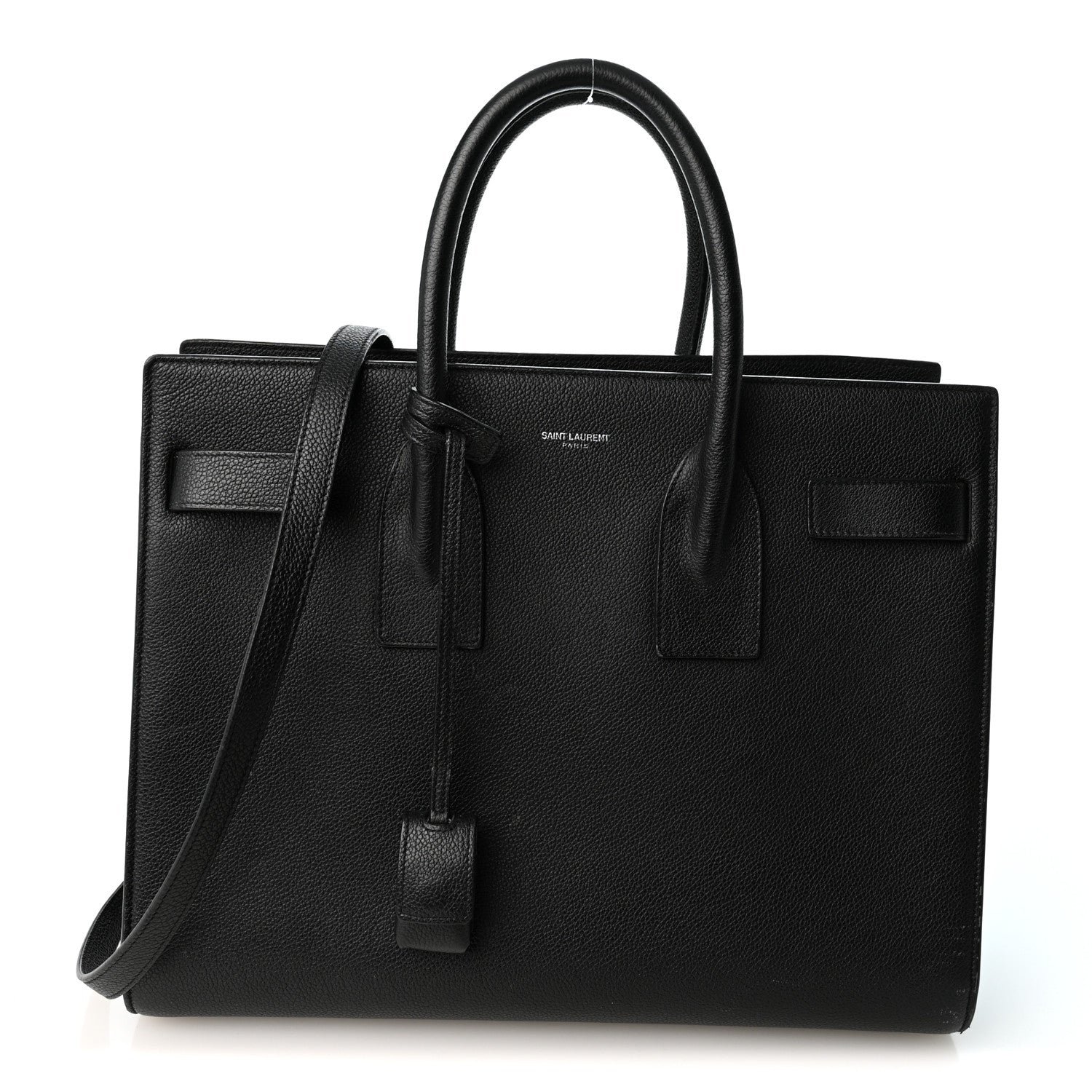 Saint Laurent Grained Calfskin Small Sac De Jour Black